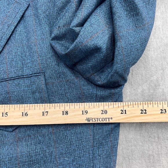 Unbranded Blazer Men 40 Blue Red Golden Emblem Tweed 60 70s Sport Jacket USA VTG - Picture 5 of 14